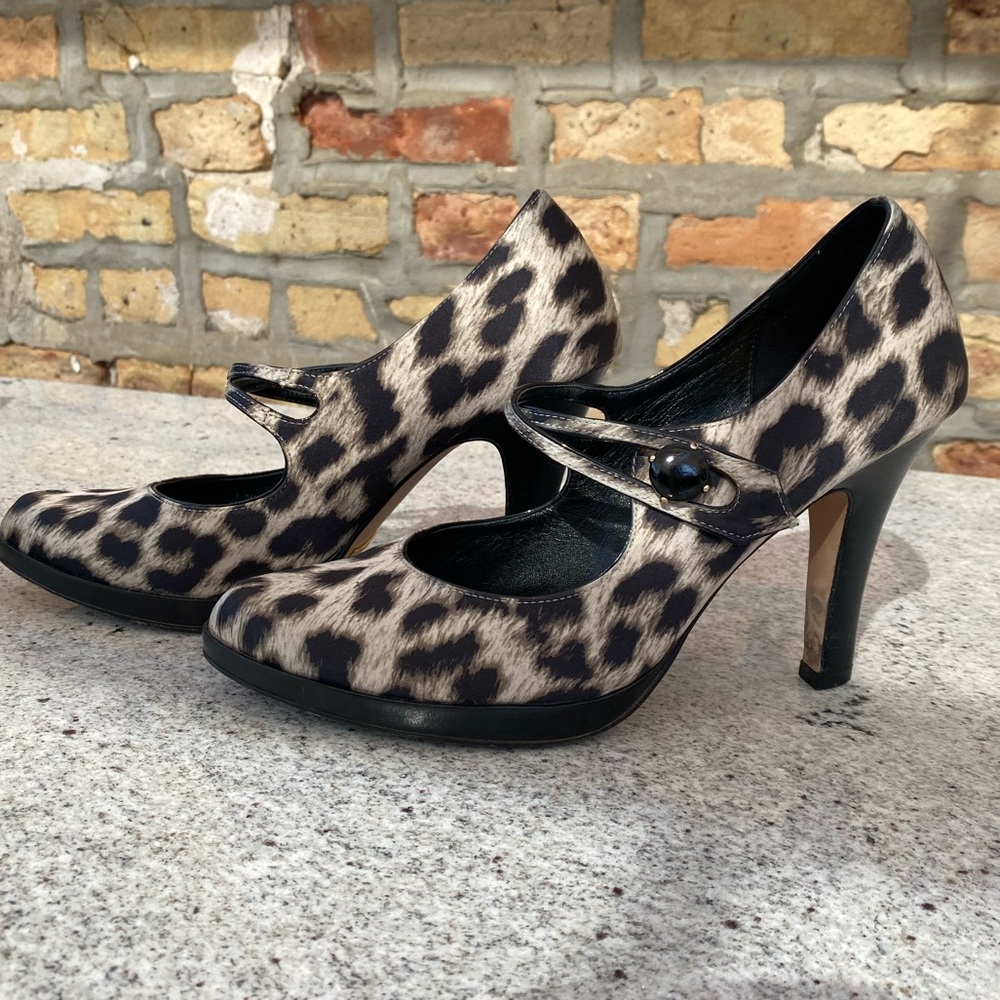 Cole Haan Collection Leopard Satin Mary Jane Afina Air Pump